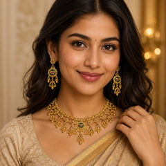 Traditional Necklace & Earring Set | Colourful Gemstone Jewellery