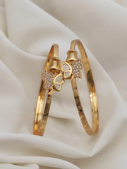 Gold Plated Butterfly Adjustable Kada Bracelet