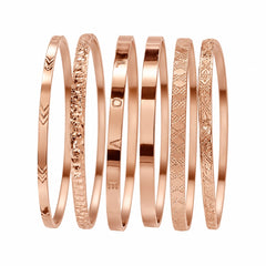 Rose Gold Stackable Bangle Bracelet Set | Elegant Multi Layer Wrist Stack