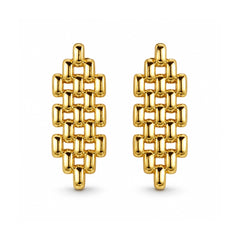Gold Link Drop Earrings | Geometric Statement Earrings