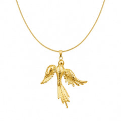 Gold Flying Bird Pendant Necklace | Graceful Bird Charm Necklace