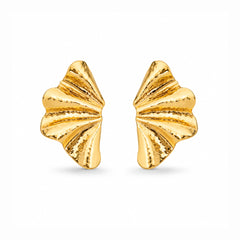 Gold Butterfly Wing Stud Earrings | Sculptural Statement Earrings