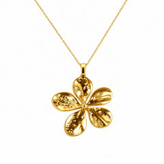 Gold Flower Pendant Necklace | Elegant Floral Charm Necklace
