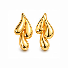 Gold Teardrop Cluster Earrings | Elegant Statement Drop Earrings
