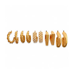 Classic Hoop Earring Set | Gold Tone Everyday Jewellery