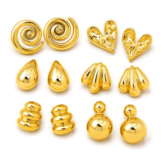 Gold Multi-Design Stud Earring Set | Bold Modern Fashion Earrings