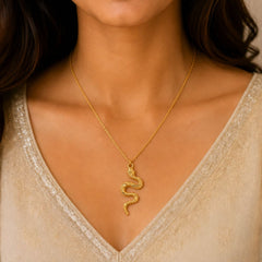 Snake Pendant Necklace | Bold Serpent Charm Necklace