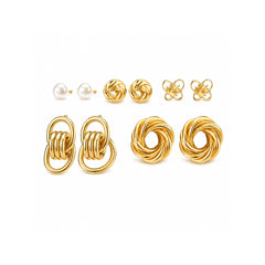 Elegant Stud Earring Set | Gold Tone Everyday Jewellery
