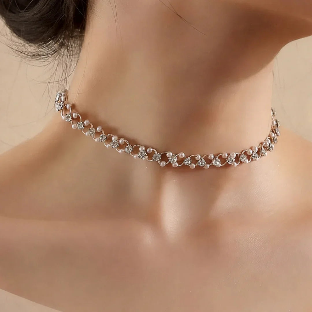 Elegant Pearl & Diamond Choker Necklace | Luxury Jewellery