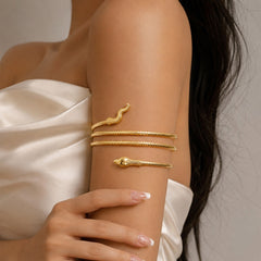 Gold Snake Coil Arm Cuff | Bold Serpent-Inspired Armlet