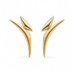 Gold Leaf Drop Earrings | Sleek Nature-Inspired Statement Earrings