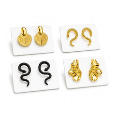Gold Mixed-Design Stud Earring Set | Bold & Modern Multi-Pair Earrings