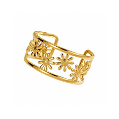 Gold Floral Bangle Bracelet | Elegant Statement Jewellery