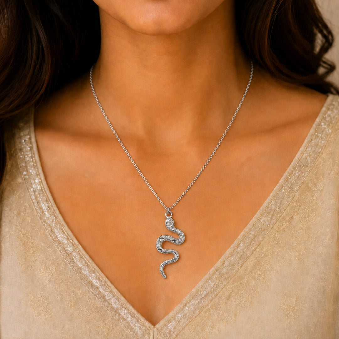 Snake Pendant Necklace | Bold Serpent Charm Necklace