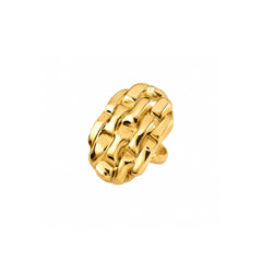 Gold Woven Statement Ring | Bold Textured Fashion Ring