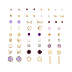 Pastel Stud Earring Set | Trendy Gold Tone Jewellery
