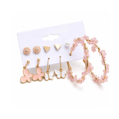 Blush Bloom Earring Set | Pastel Gold Tone Jewellery