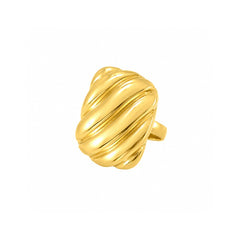 Gold Textured Square Statement Ring | Bold Geometric Jewellery