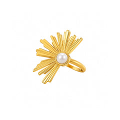 Gold Textured Swirl Statement Ring | Bold Fashion Ring