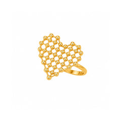 Textured Heart Statement Ring | Bold Gold Jewellery