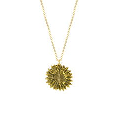 Gold Sunflower Pendant Necklace | Vintage Floral Charm Jewellery