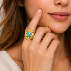 Gold Spiral Statement Ring | Elegant Swirl Design Jewellery