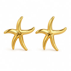 Gold Starfish Stud Earrings | Ocean-Inspired Statement Earrings