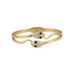 Gold Crystal Snake Wrap Bracelet | Elegant Serpent Design Bangle