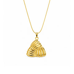 Gold Textured Triangle Pendant Necklace | Modern Statement Jewellery