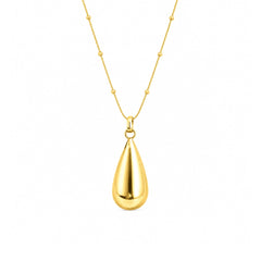 Gold Textured Teardrop Pendant Necklace | Elegant Statement Jewellery