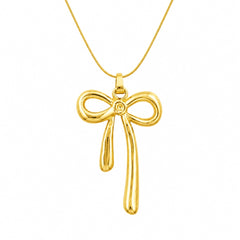 Gold Bow Pendant Necklace | Chic Ribbon-Inspired Jewellery
