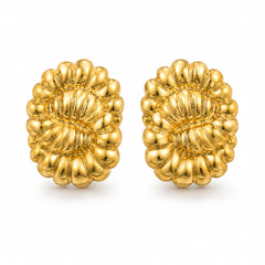 Gold Shell Dome Stud Earrings | Vintage-Inspired Statement Earrings