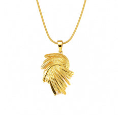 Gold Textured Pendant Necklace | Modern Art-Inspired Jewellery