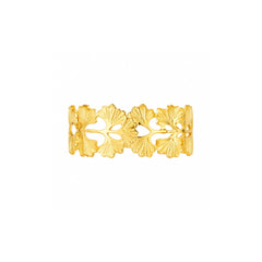 Gold Leaf Motif Bangle Bracelet | Nature-Inspired Statement Jewellery