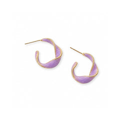 Lavender Twist Hoop Earrings | Contemporary Enamel Jewellery