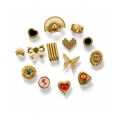 Gold Mixed Shapes Ring Set | Statement Multi-Ring Jewellery Collection