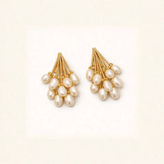Pearl Cluster Earrings | Elegant Floral Design
