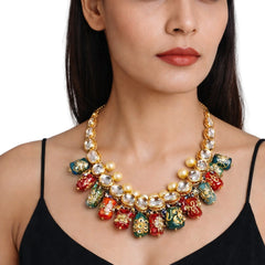 Colourful Statement Necklace | Traditional Jewellery with Pearls & Stones