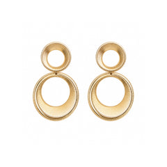 Textured Double Hoop Earrings | Statement Gold Jewellery